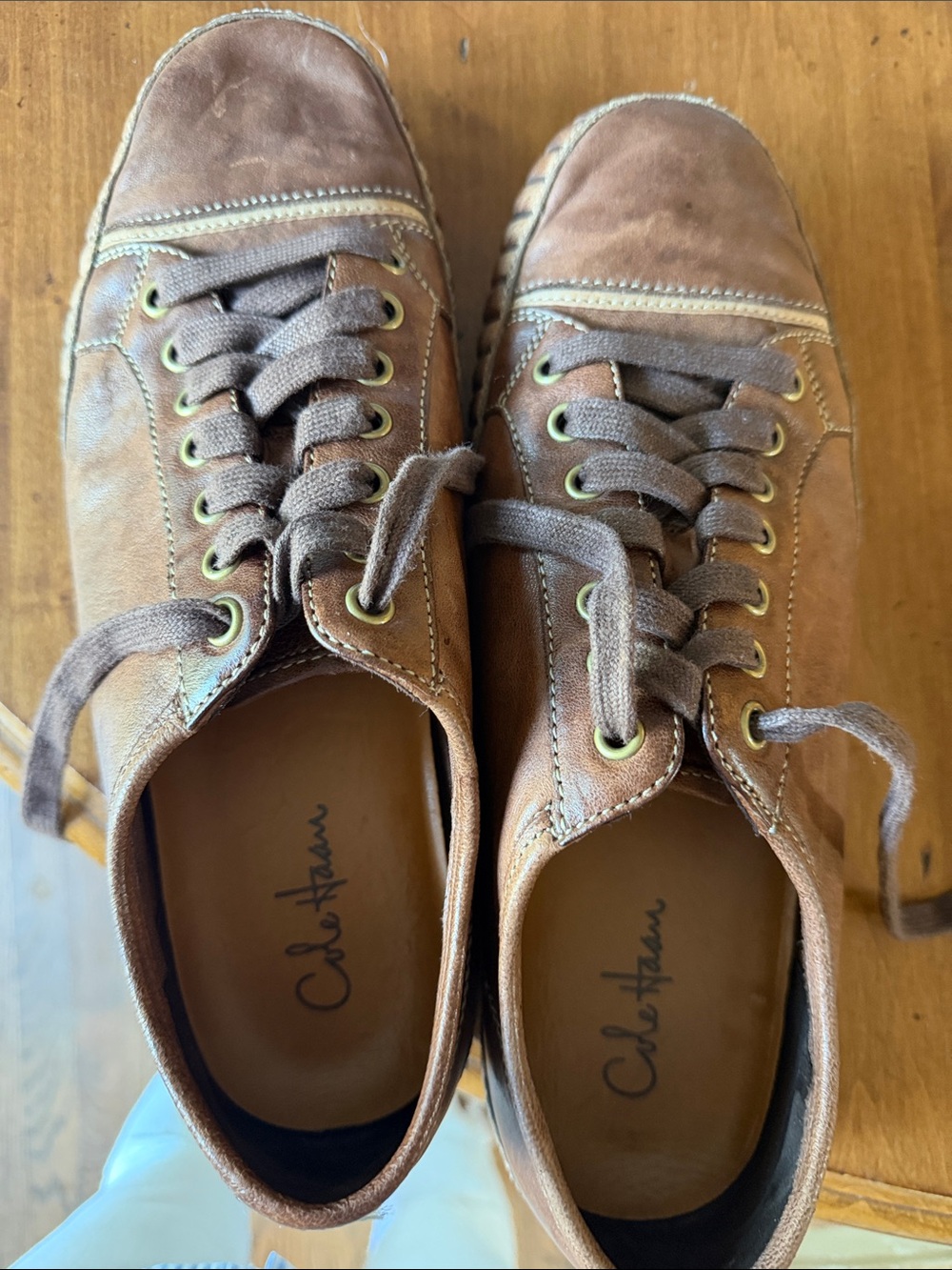 Cole Haan Men's Tan/Brown Leather Lace-Up Sneakers